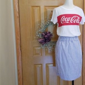 JCrew Striped Pencil Skirt